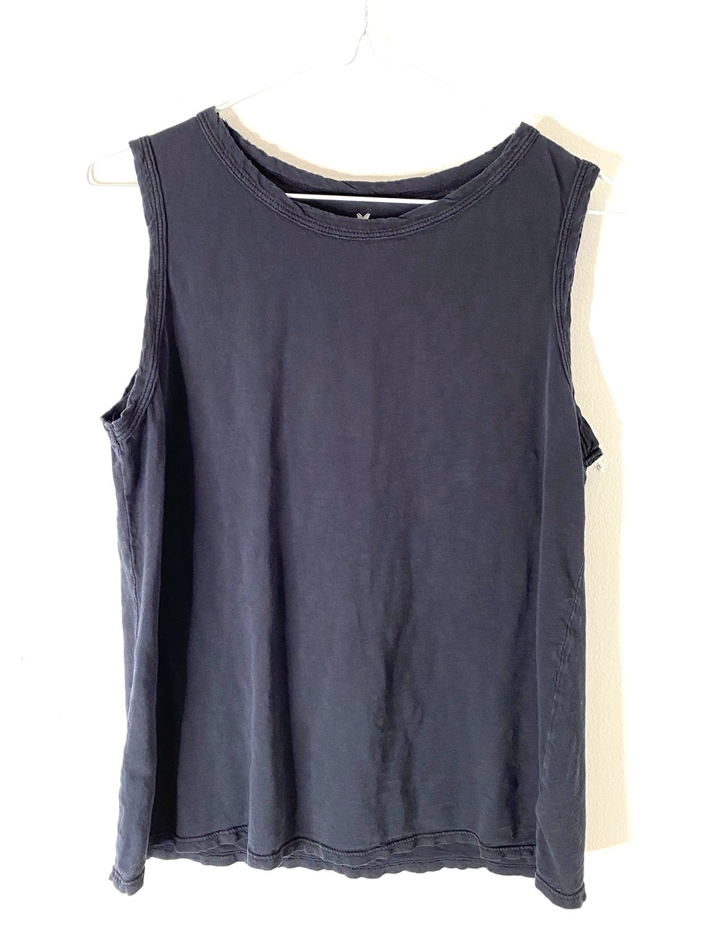 Velvet by Graham & Spencer Black Slub Cotton Tank Top Vintage Style Relaxed Fit